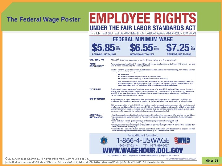The Federal Wage Poster 9– 56 © 2010 Learning. South Western, a part of.