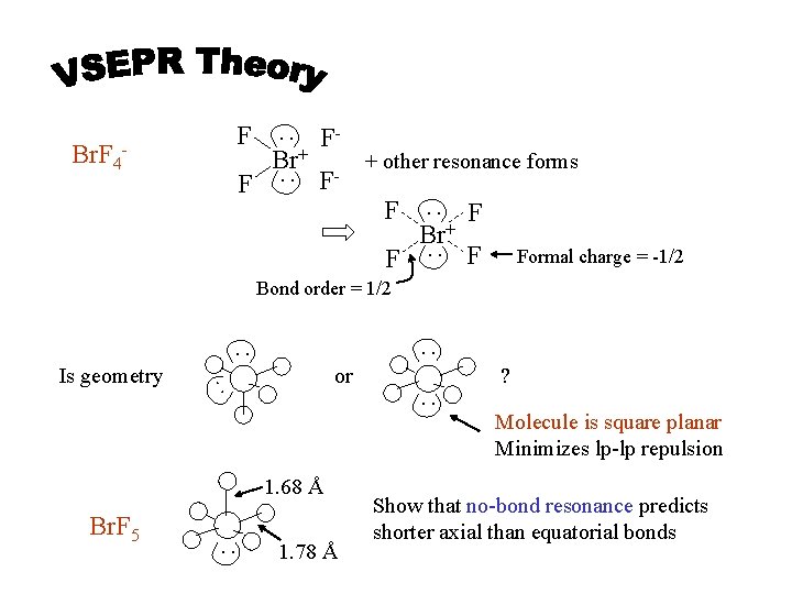 F- + other resonance forms F F : Br+ F- Br+ : F :