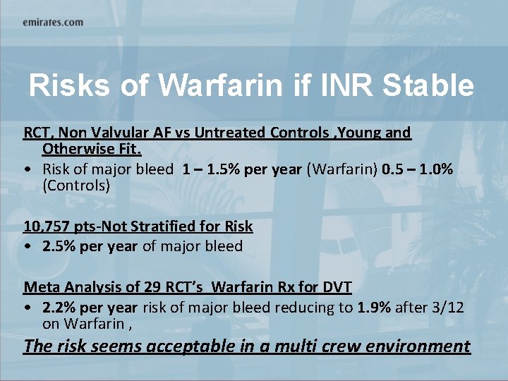 Risks of Warfarin if INR Stable RCT, Non Valvular AF vs Untreated Controls ,