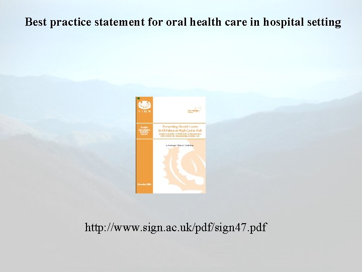 Dboh Guidelines.pdf Improving the Oral Health of Children Developing best