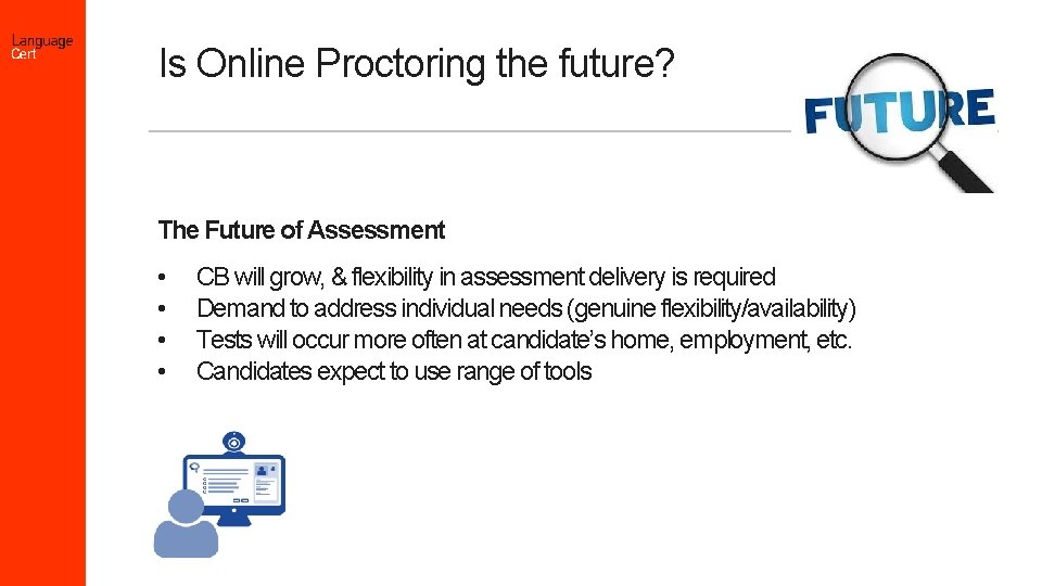 Is Online Proctoring the future? The Future of Assessment • • CB will grow,