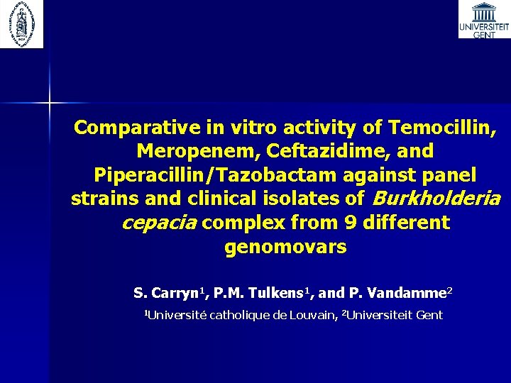 Comparative in vitro activity of Temocillin, Meropenem, Ceftazidime, and Piperacillin/Tazobactam against panel strains and