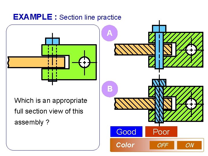 EXAMPLE : Section line practice A B Which is an appropriate full section view