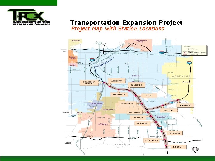 Transportation Expansion Project Map with Station Locations 