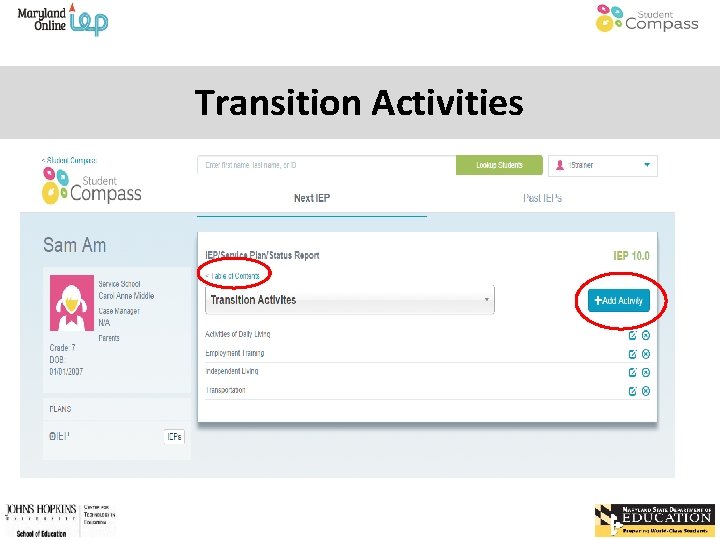 Transition Activities 