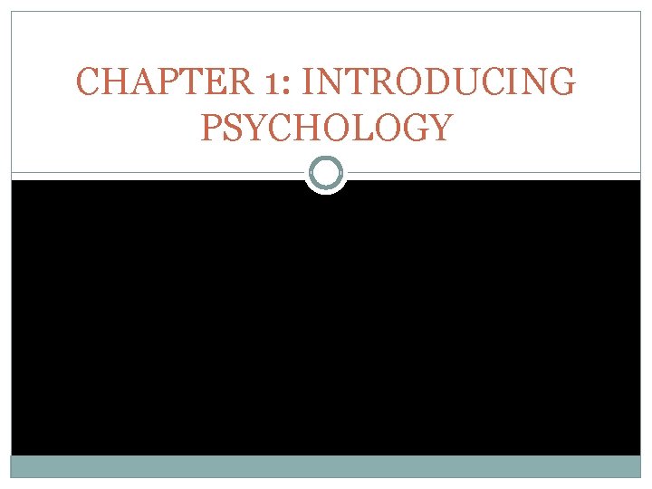 CHAPTER 1: INTRODUCING PSYCHOLOGY 