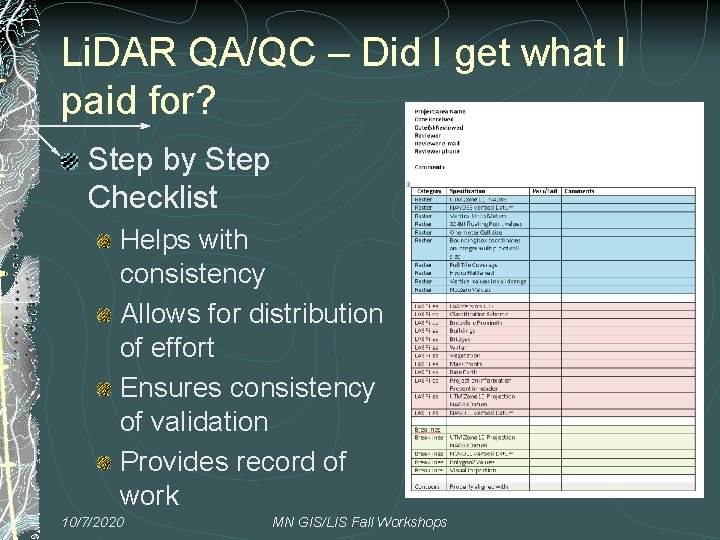 Li. DAR QA/QC – Did I get what I paid for? Step by Step