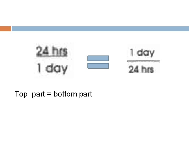Top part = bottom part Top part = bottom part