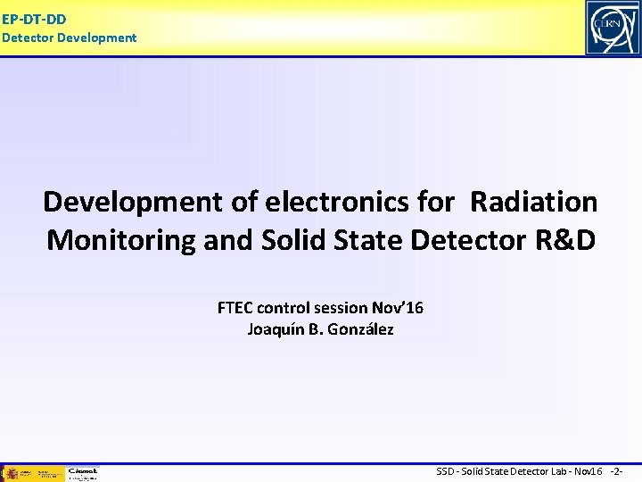 EP-DT-DD Detector Development of electronics for Radiation Monitoring and Solid State Detector R&D FTEC