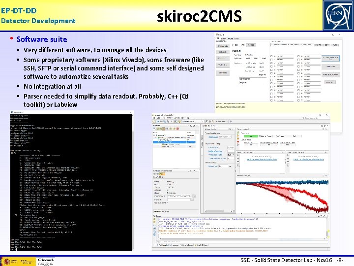EP-DT-DD Detector Development skiroc 2 CMS • Software suite § Very different software, to