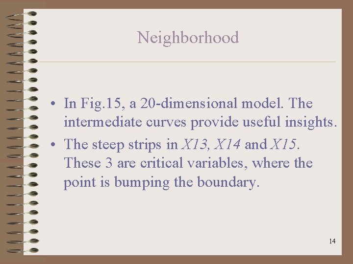 Neighborhood • In Fig. 15, a 20 -dimensional model. The intermediate curves provide useful