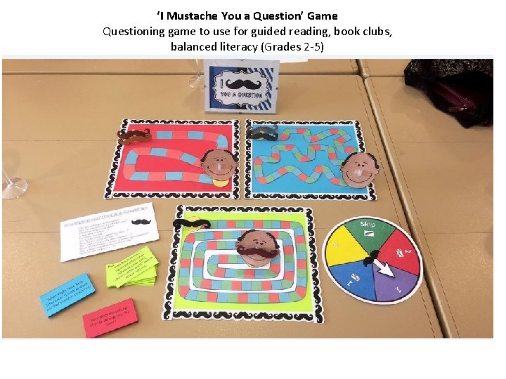 ‘I Mustache You a Question’ Game Questioning game to use for guided reading, book