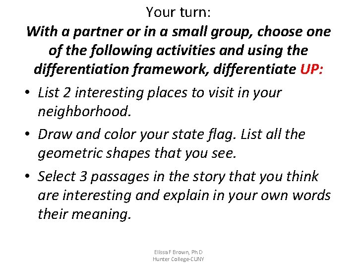 Your turn: With a partner or in a small group, choose one of the