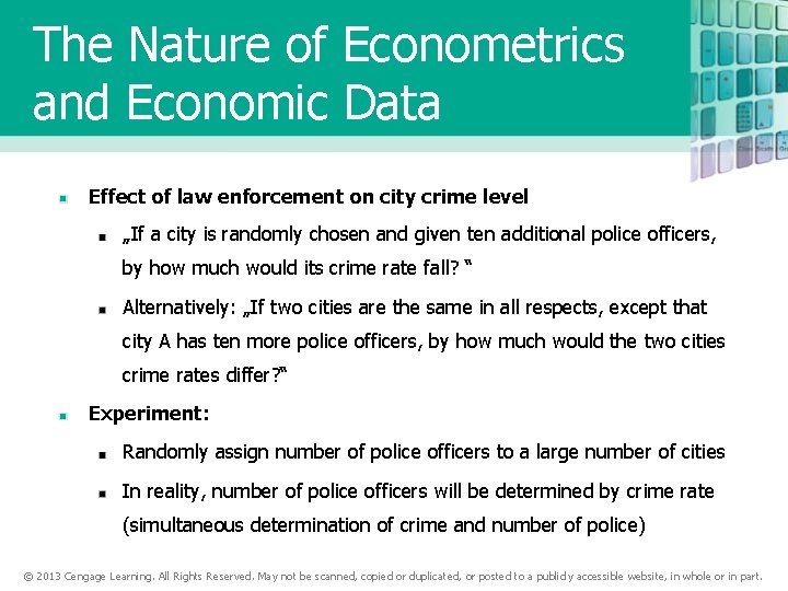 The Nature of Econometrics and Economic Data Effect of law enforcement on city crime