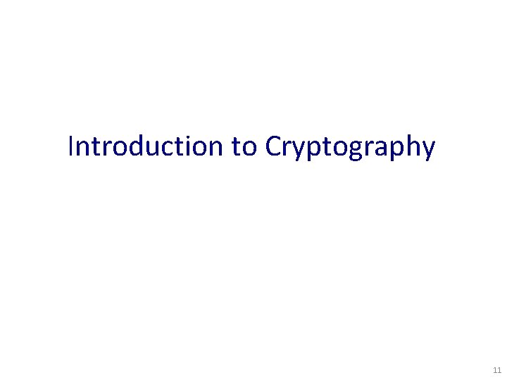 Introduction to Cryptography 11 