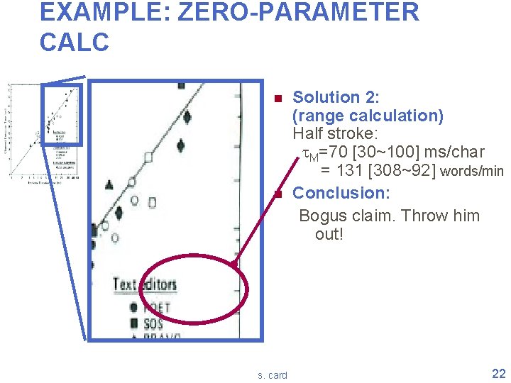 EXAMPLE: ZERO-PARAMETER CALC n n s. card Solution 2: (range calculation) Half stroke: t.