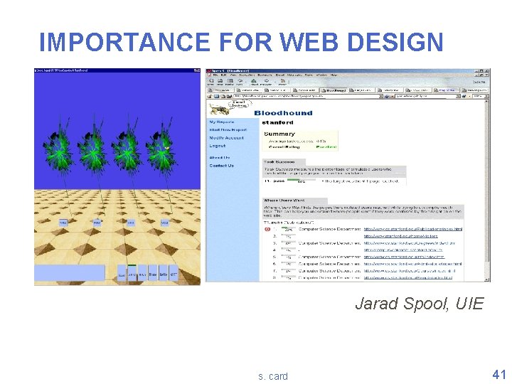 IMPORTANCE FOR WEB DESIGN Jarad Spool, UIE s. card 41 