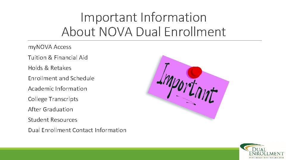 Important Information About NOVA Dual Enrollment my. NOVA Access Tuition & Financial Aid Holds
