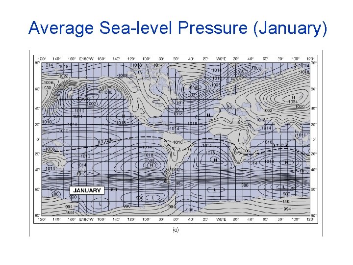 Average Sea-level Pressure (January) Average Sea-level Pressure (January)