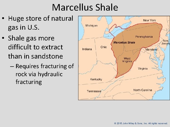 Marcellus Shale • Huge store of natural gas in U. S. • Shale gas