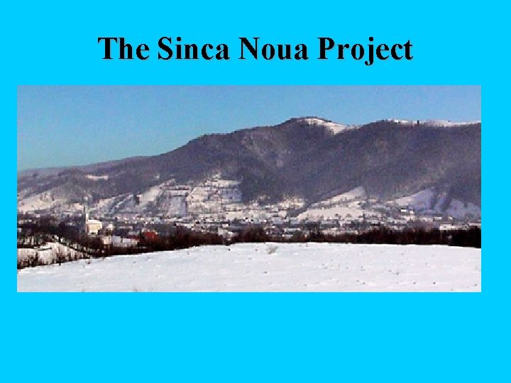 The Sinca Noua Project The project is in its very early stage, but intends