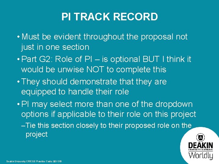 ARC LINKAGE 2016 SESSION 3 PARTNER INVESTIGATOR TRACK