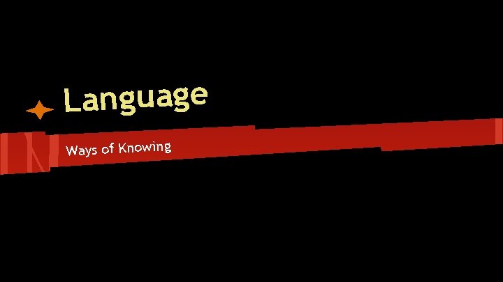 Language Ways of Knowing 