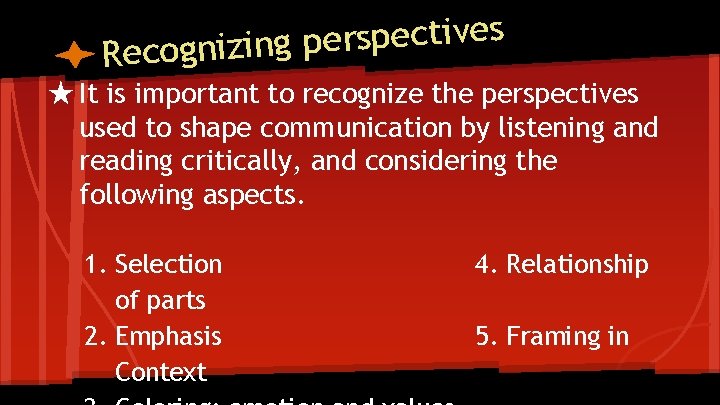 s e v i t c e p s r e p g Recognizin