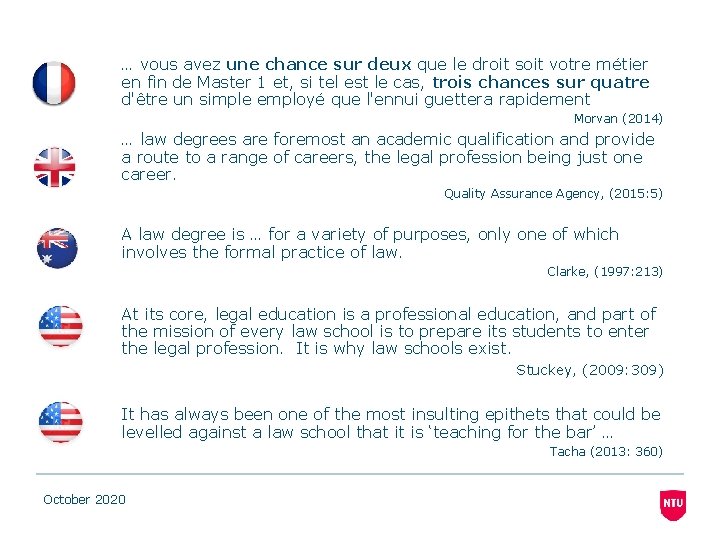 … vous avez une chance sur deux que le droit soit votre métier en