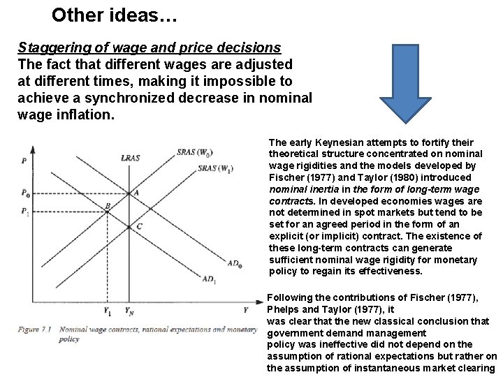 Other ideas… Staggering of wage and price decisions The fact that different wages are