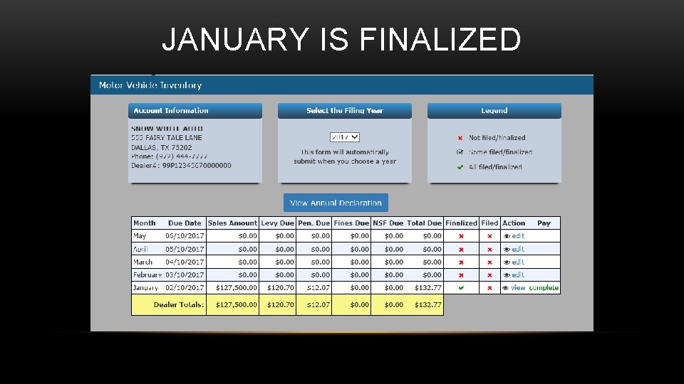 JANUARY IS FINALIZED 