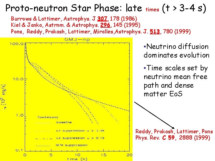 Proto-neutron Star Phase: late times (t > 3 -4 s) Burrows & Lattimer, Astrophys.