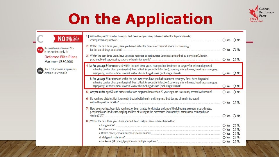 On the Application 