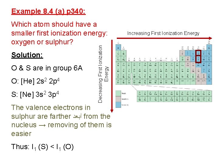 Example 8. 4 (a) p 340: Solution: O & S are in group 6
