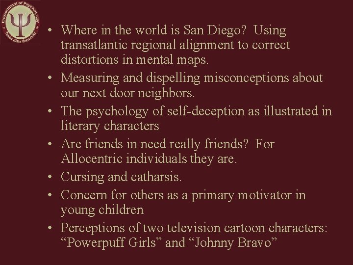  • Where in the world is San Diego? Using transatlantic regional alignment to