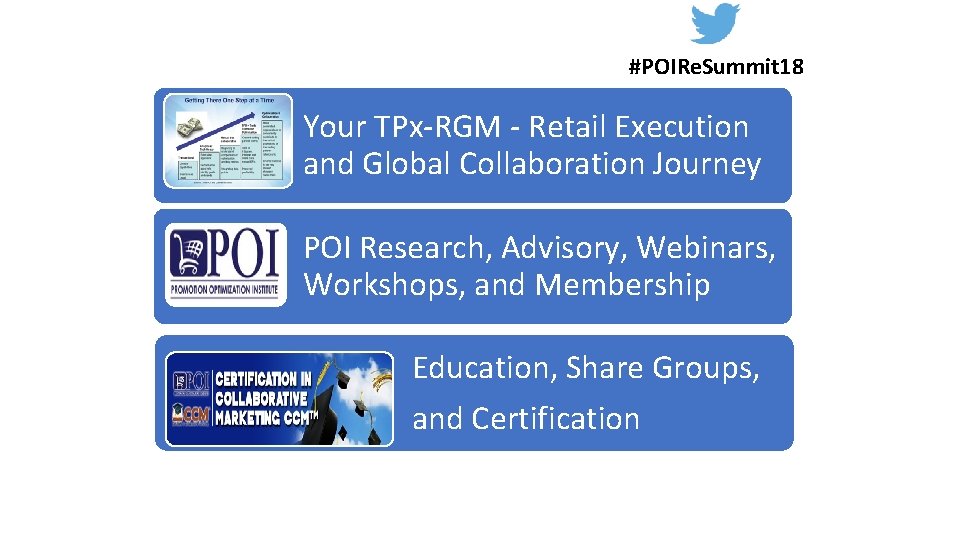 #POIRe. Summit 18 Your TPx-RGM - Retail Execution and Global Collaboration Journey POI Research,
