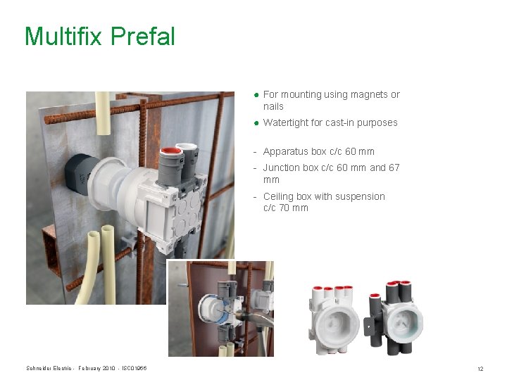 Multifix Prefal ● For mounting using magnets or nails ● Watertight for cast-in purposes