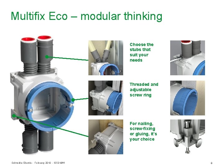 Multifix Eco – modular thinking Choose the stubs that suit your needs Threaded and