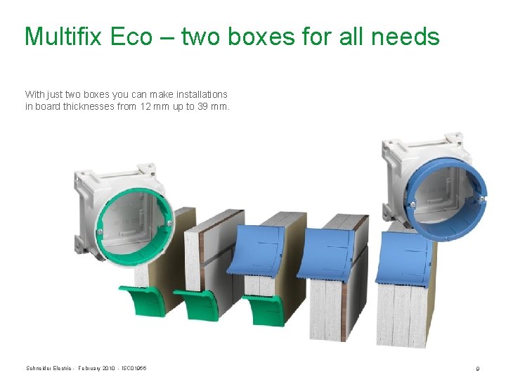 Multifix Eco – two boxes for all needs With just two boxes you can