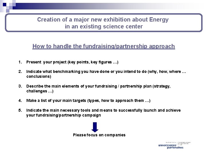 Creation of a major new exhibition about Energy in an existing science center How