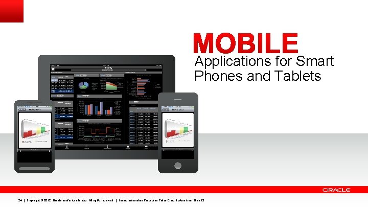 Applications for Smart Phones and Tablets 24 Copyright © 2012, Oracle and/or its affiliates.