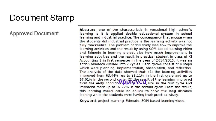 Document Stamp Approved Document 