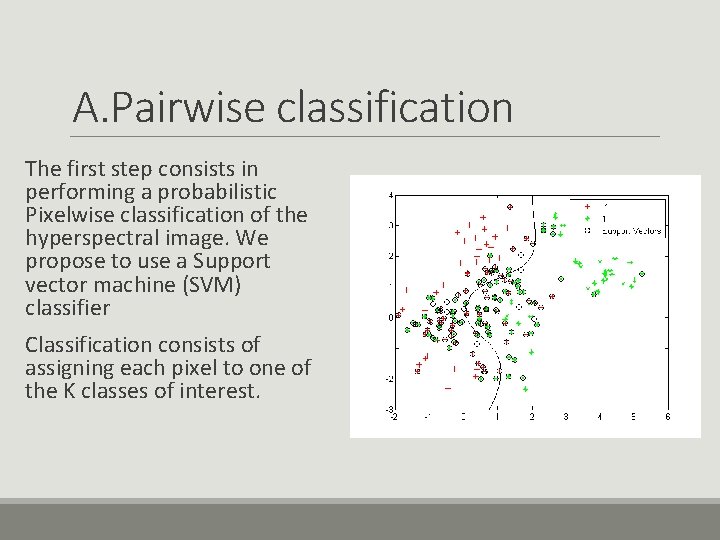 A. Pairwise classification The first step consists in performing a probabilistic Pixelwise classification of