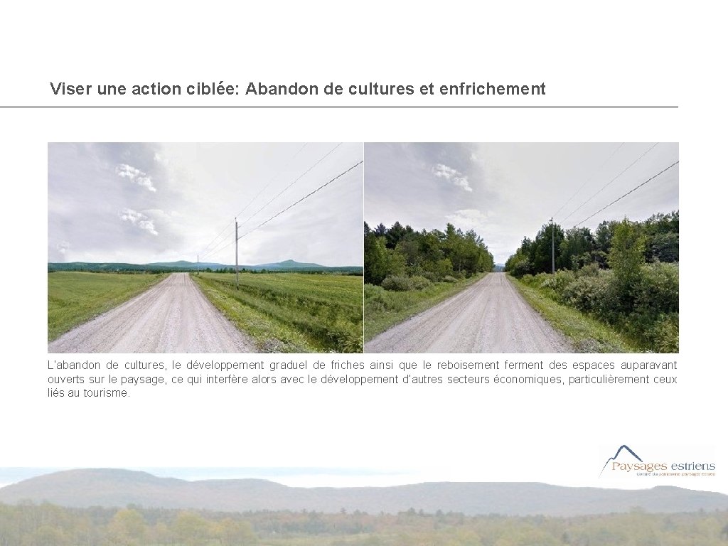 Viser une action ciblée: Abandon de cultures et enfrichement L’abandon de cultures, le développement