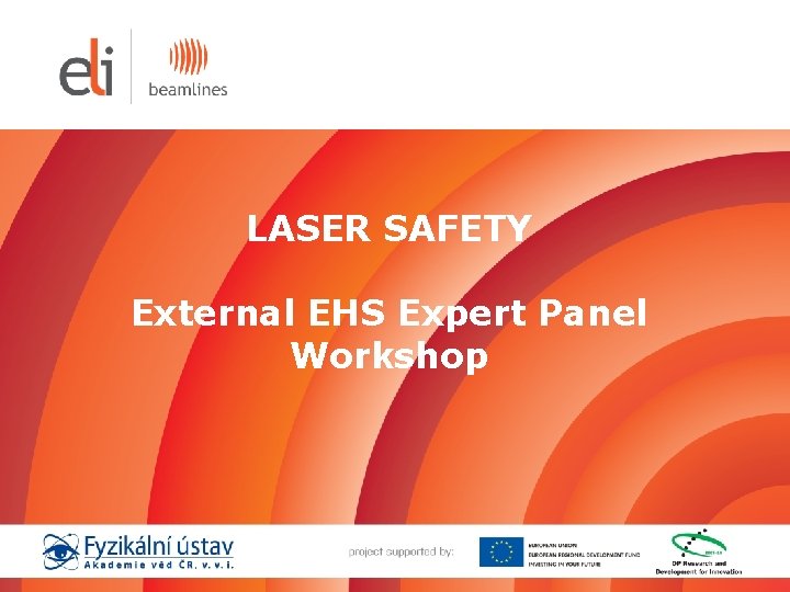 LASER SAFETY External EHS Expert Panel Workshop LASER SAFETY External EHS Expert Panel Workshop