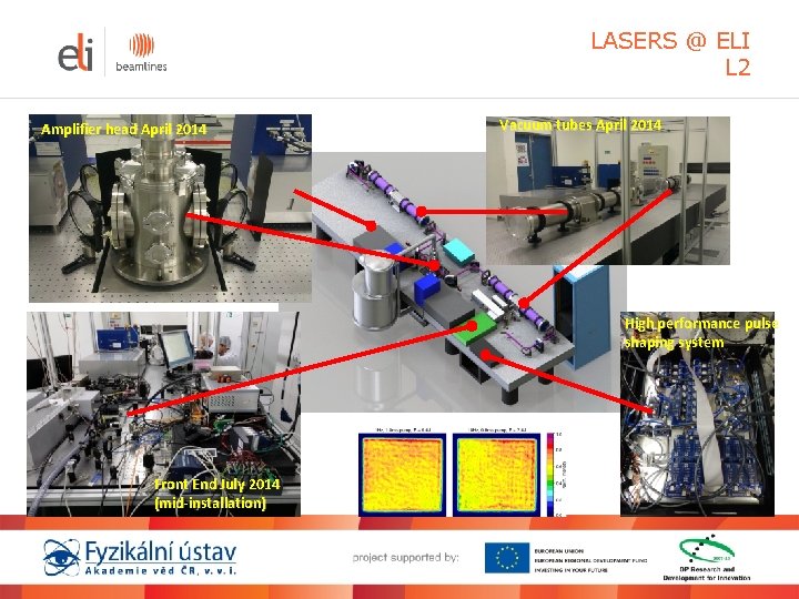 LASERS @ ELI L 2 Amplifier head April 2014 Vacuum tubes April 2014 High LASERS @ ELI L 2 Amplifier head April 2014 Vacuum tubes April 2014 High