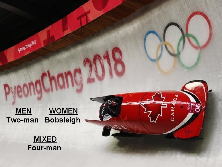 MEN WOMEN Two-man Bobsleigh MIXED Four-man 