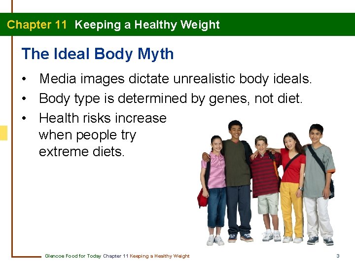 Chapter 11 Keeping a Healthy Weight The Ideal Body Myth • Media images dictate