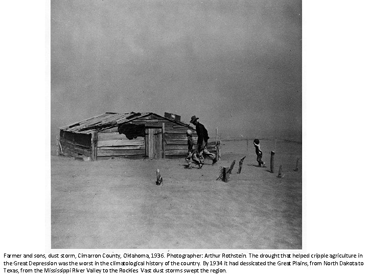 Farmer and sons, dust storm, Cimarron County, Oklahoma, 1936. Photographer: Arthur Rothstein. The drought
