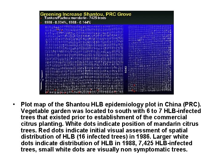  • Plot map of the Shantou HLB epidemiology plot in China (PRC). Vegetable